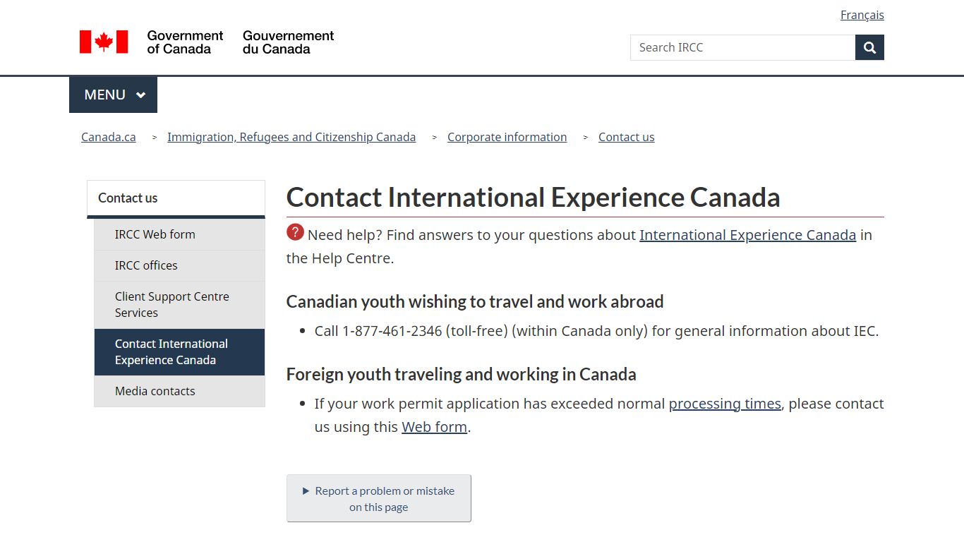 Contact International Experience Canada - Canada.ca